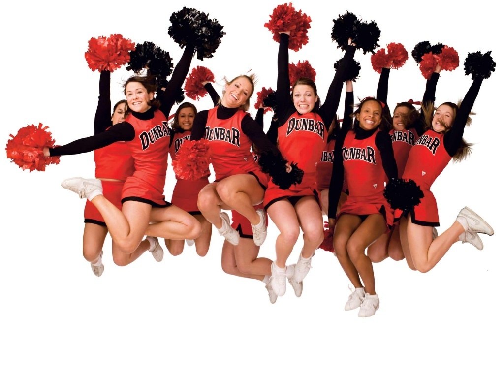 Dunbar cheerleaders jumping