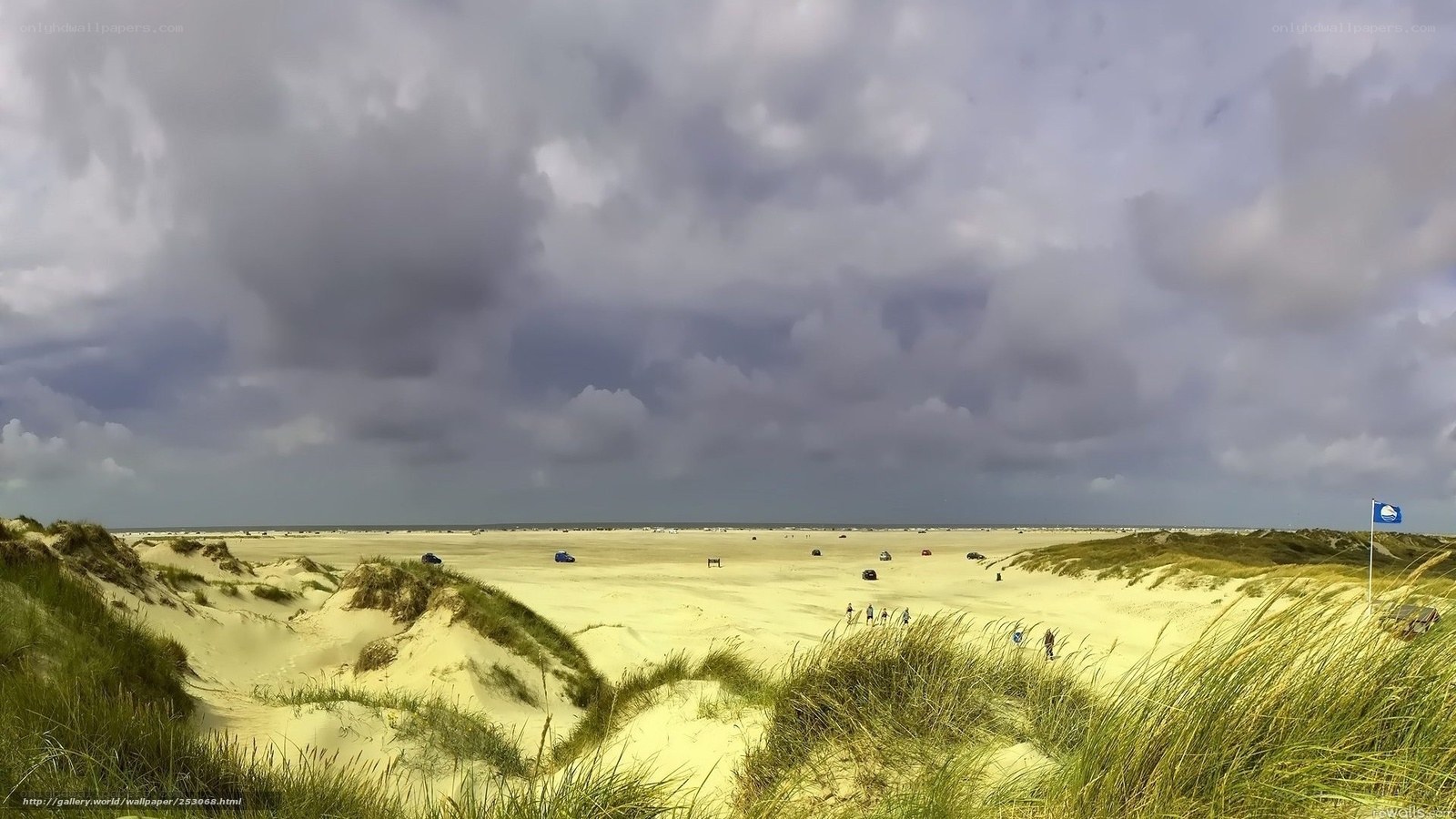 Dunes under stormy sky
