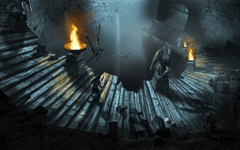 dungeon combat scene