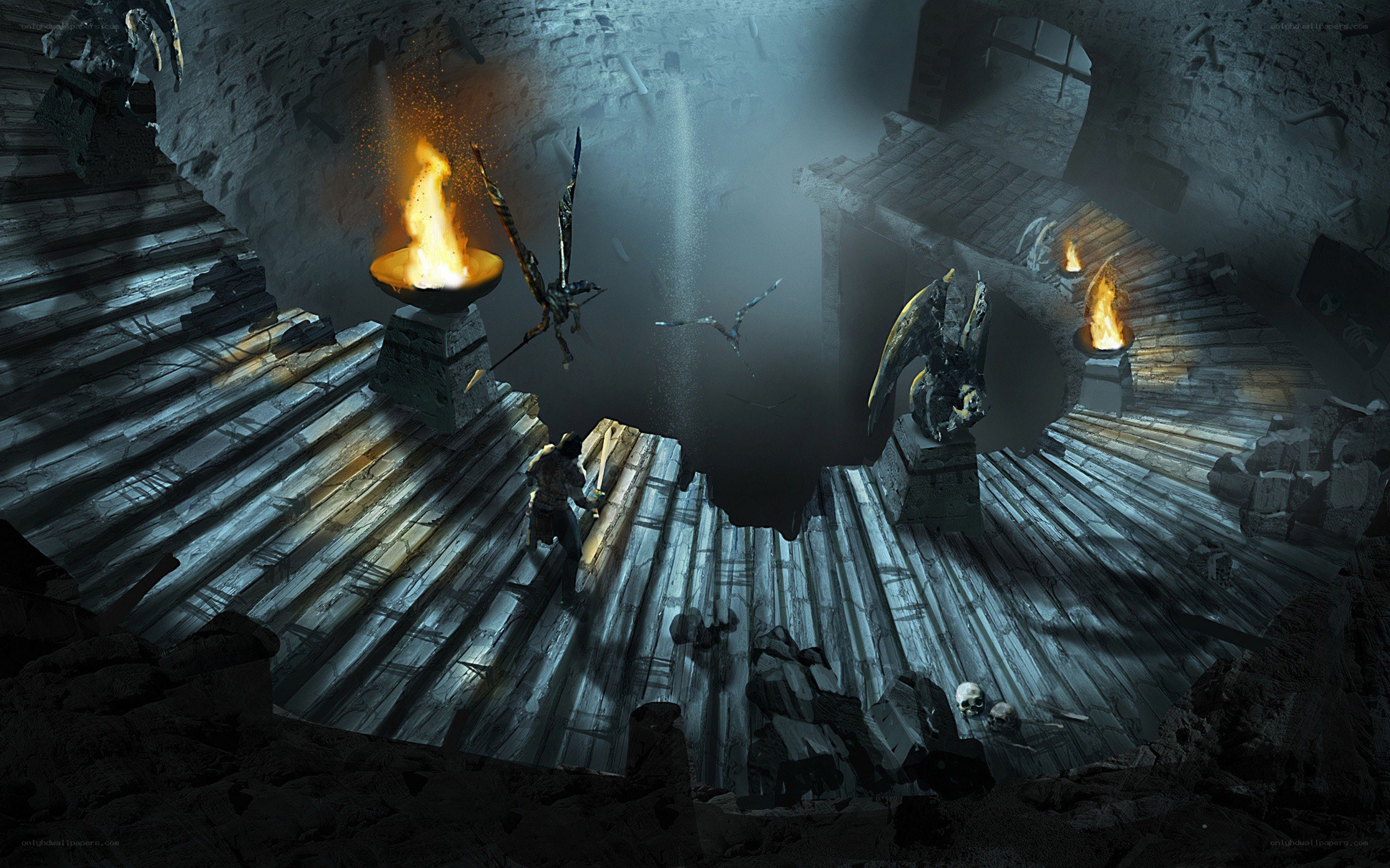 dungeon combat scene