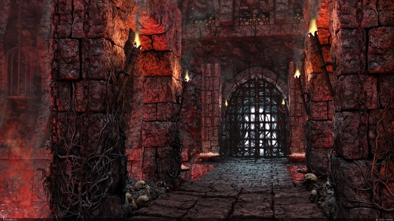 Dungeon Corridor with Gate