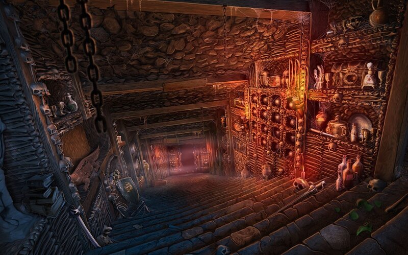 Dungeon Corridor with Stairs