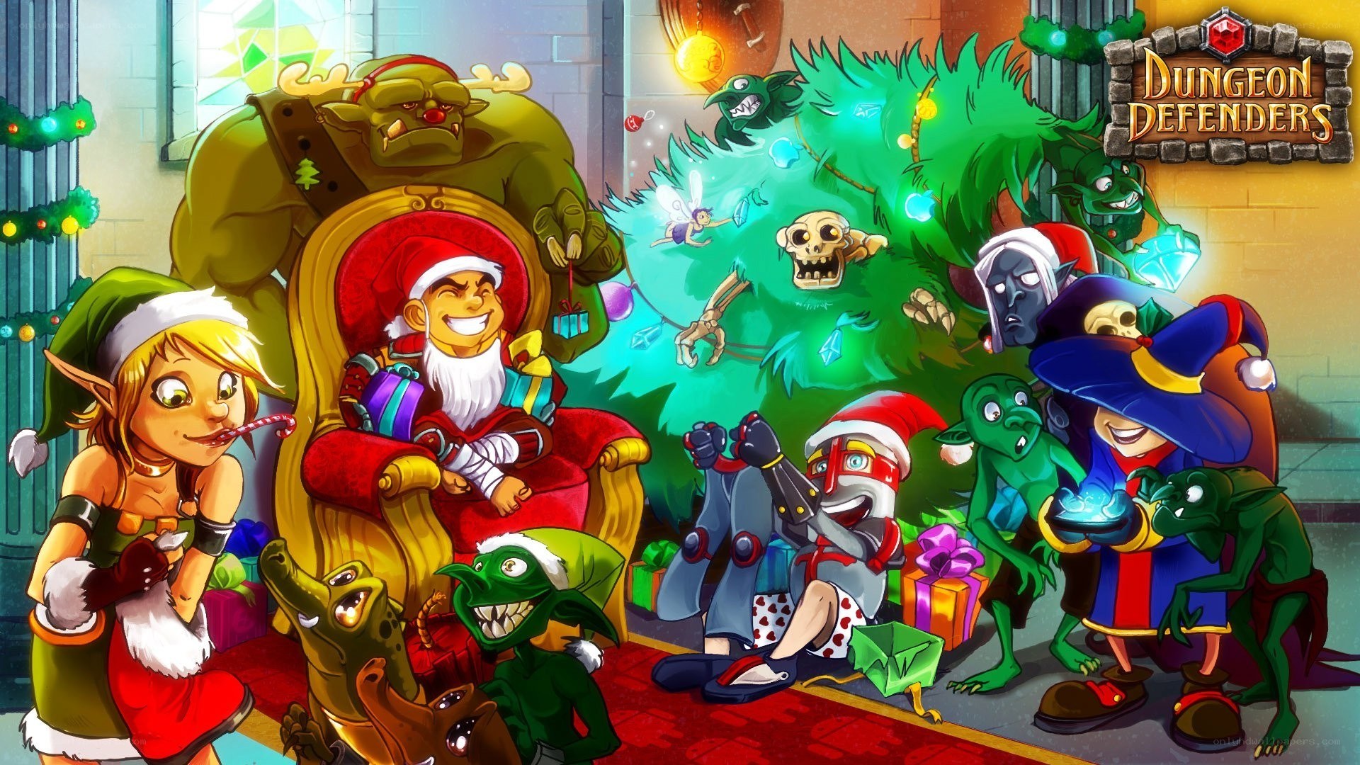 Dungeon Defenders holiday scene