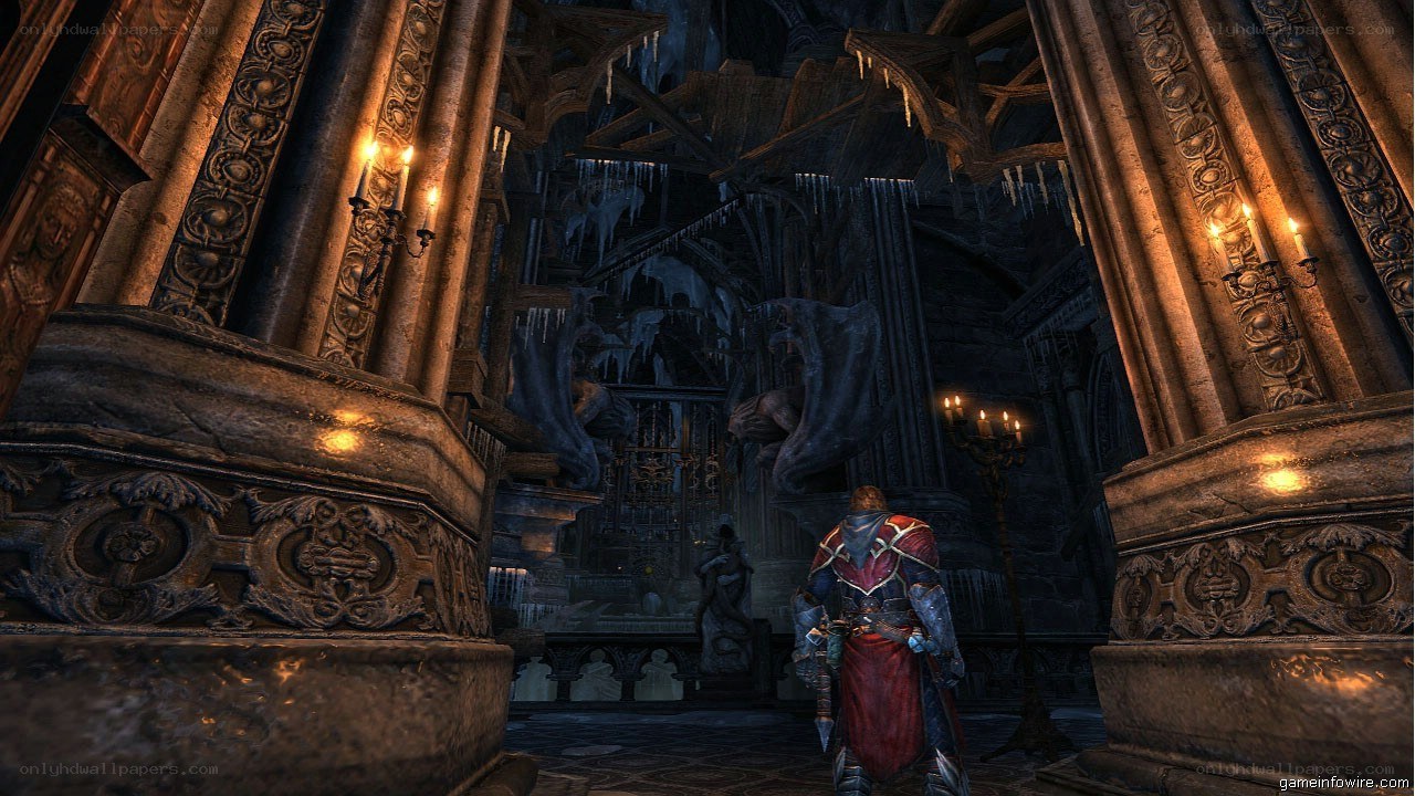 dungeon interior with armored character