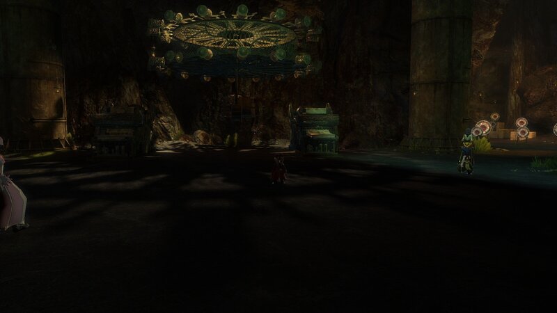 dungeon interior with characters