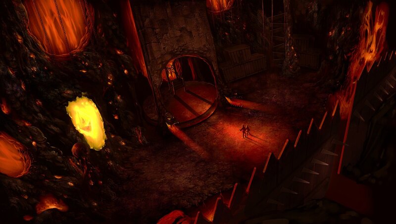 dungeon with glowing portal