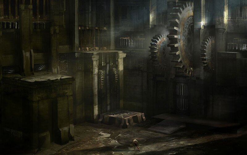 dungeon with large gears