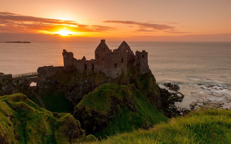 Dunluce Castle at sunset