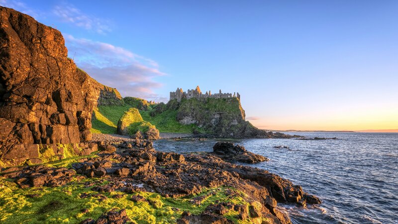 Dunluce Castle Ruins — Blue, Serene