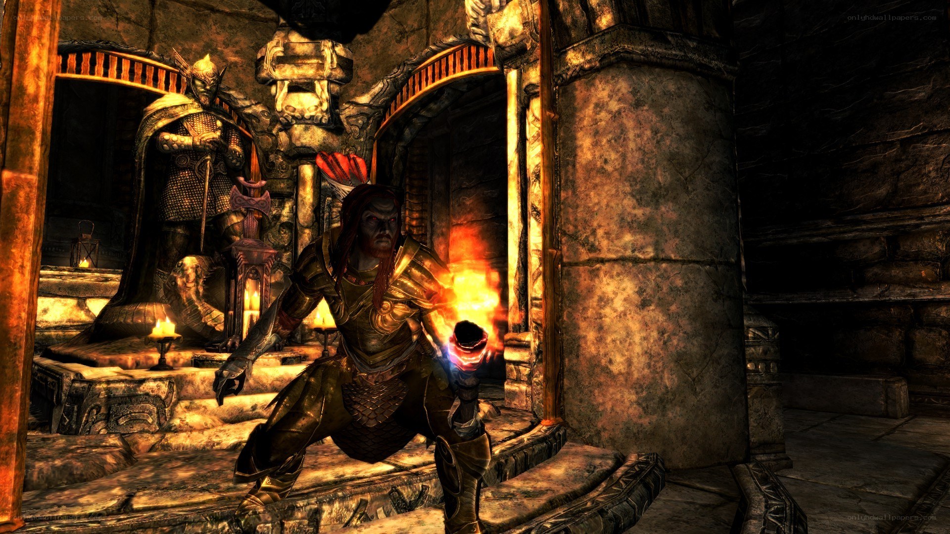 dunmer warrior in ancient ruin