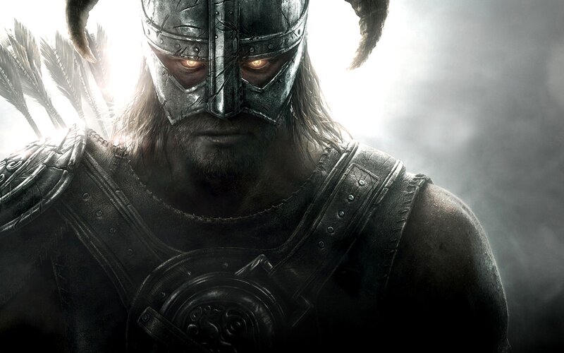 Dunmer Warrior in Armor — Black, Dramatic, Digital Art, Helmet
