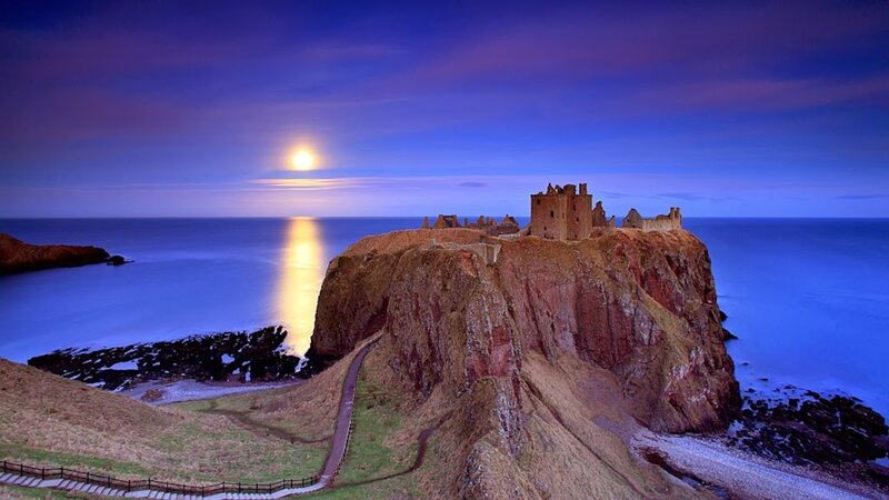 Dunnottar Castle — Blue, Dramatic, Night