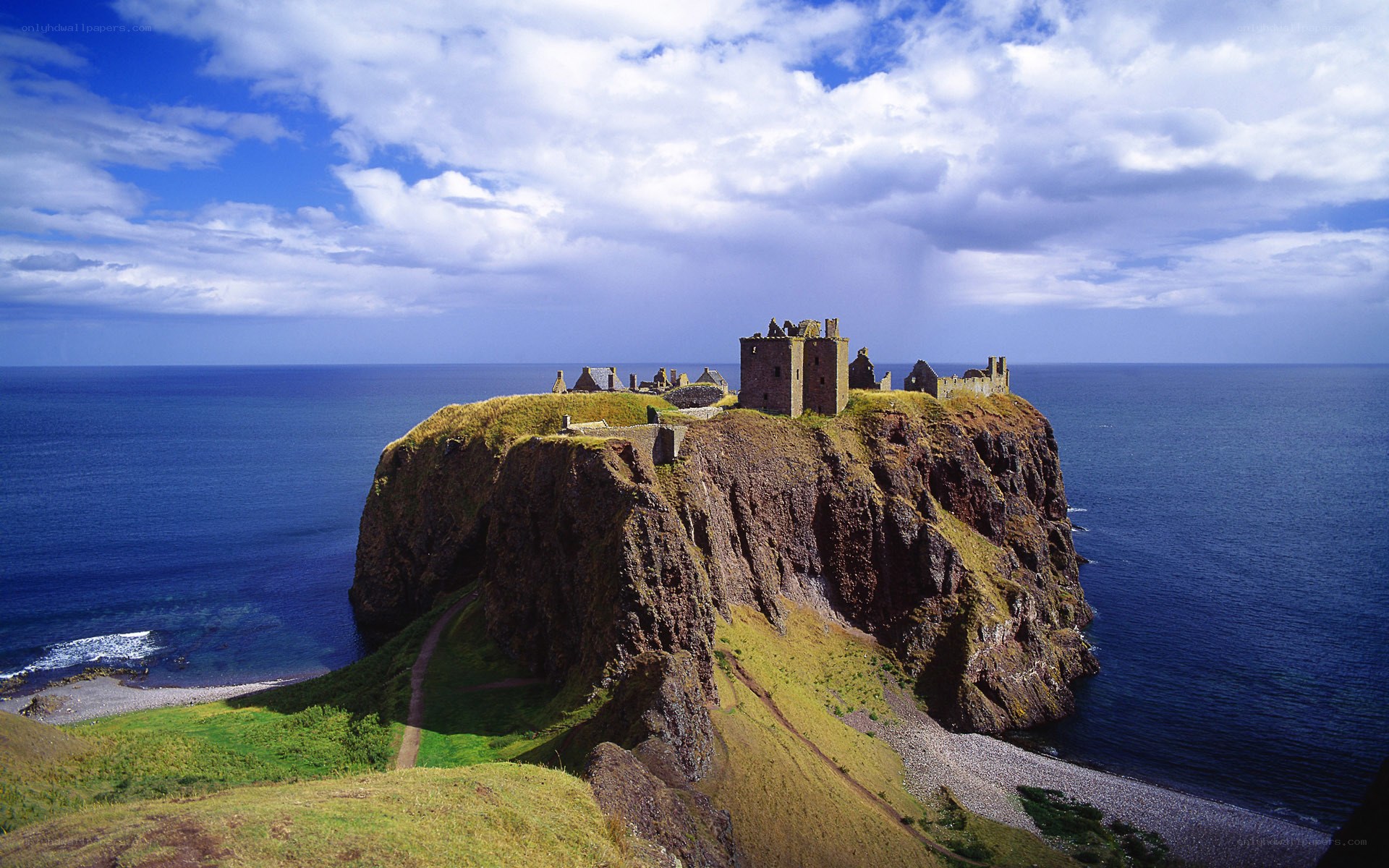 Dunottar Castle on a cliff