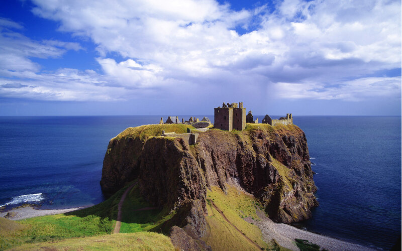 Dunottar Castle on a cliff