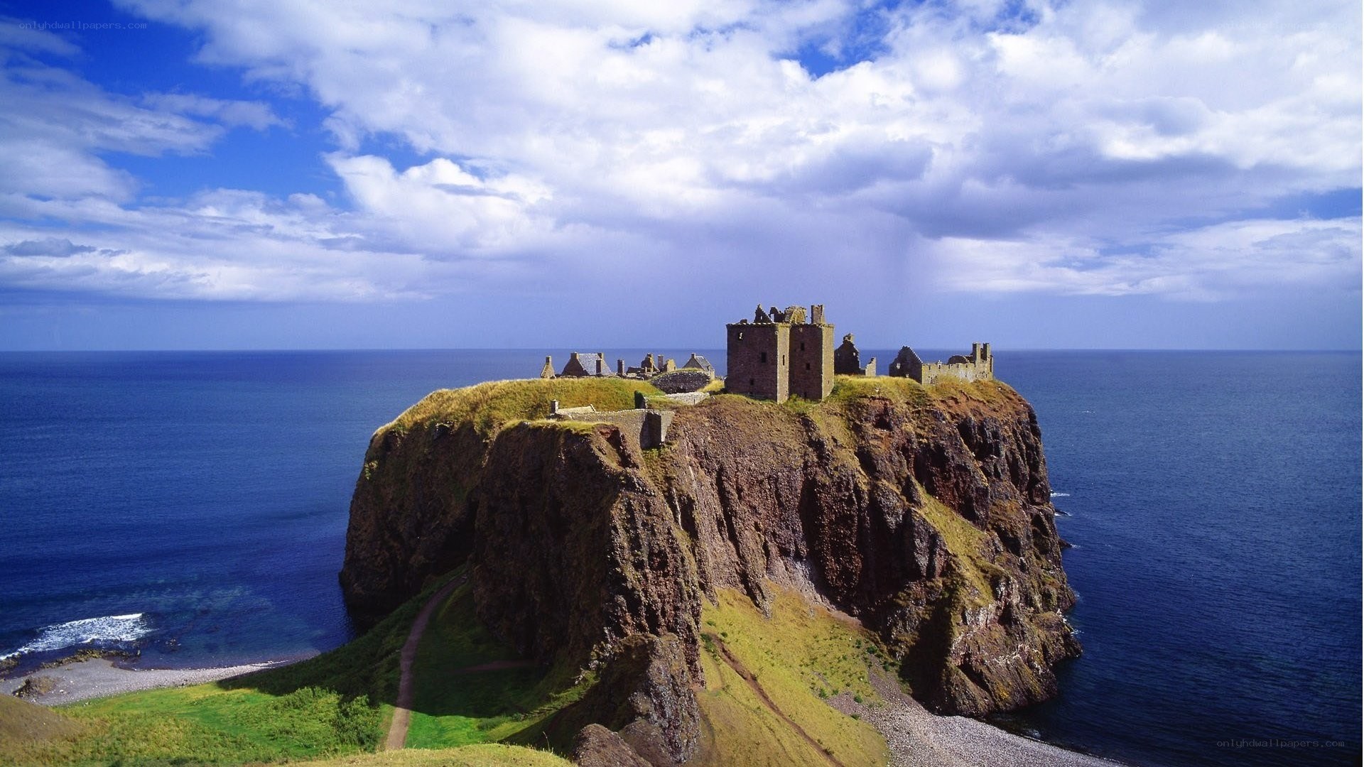 Dunottar Castle on a cliff