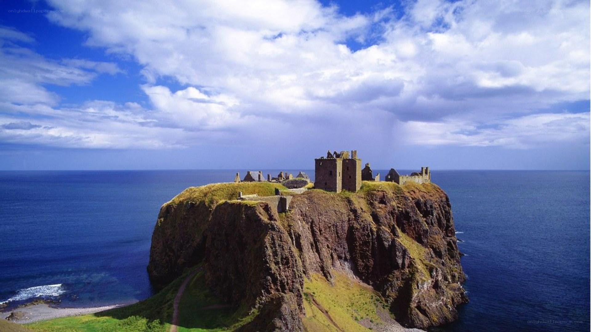 Dunottar Castle on a cliff