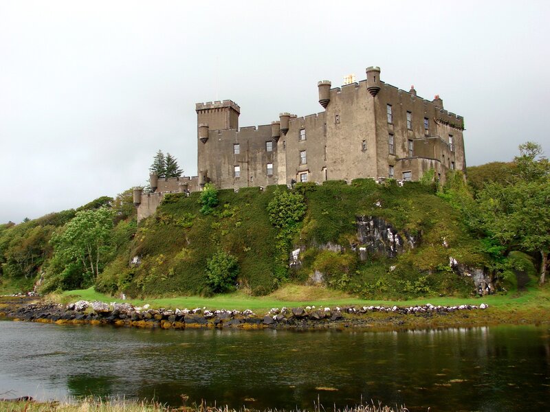 Dunvegan Castle on a cloudy day