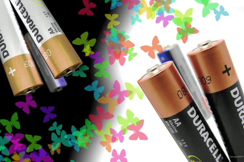 Duracell batteries with butterflies