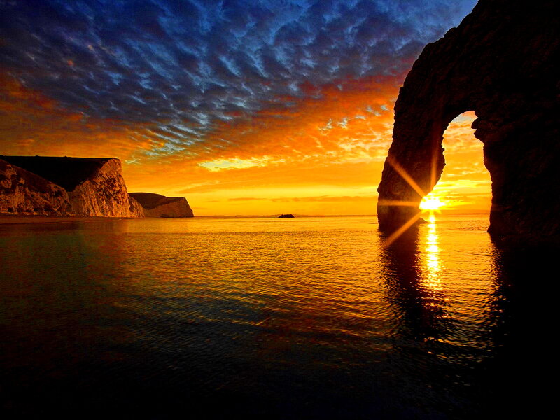 Durdle Door Arch at Sunset