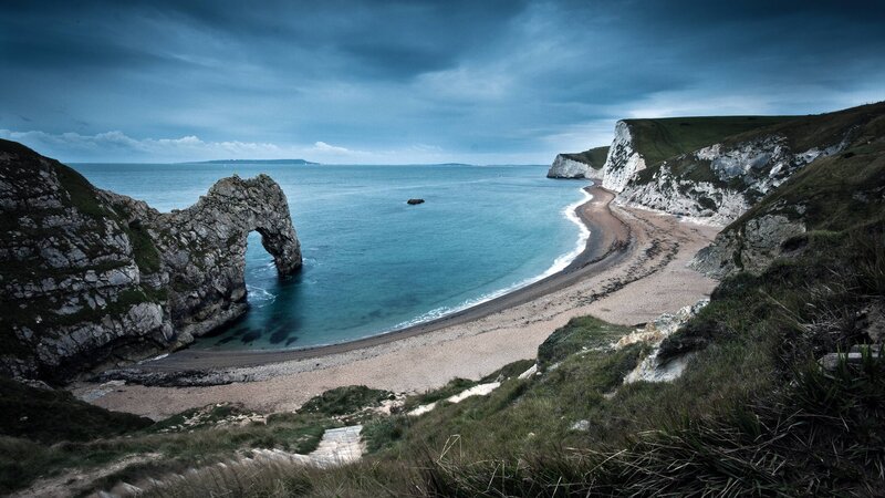 Durdle Door Arch — Blue, Dramatic, Afternoon, Photograph