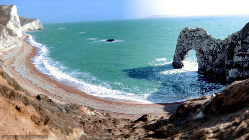 Durdle Door Arch — Blue, Serene, Afternoon, Photograph