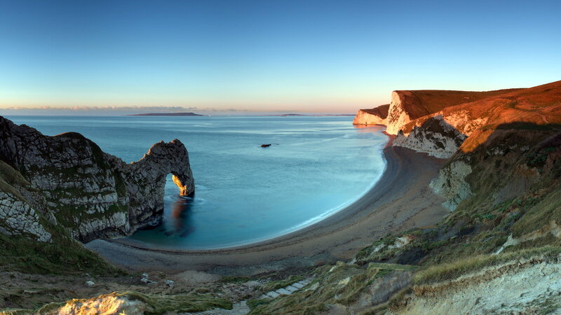Durdle Door Arch — Blue, Serene, Sunset
