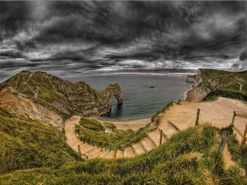 Durdle Door Arch — Green, Dramatic