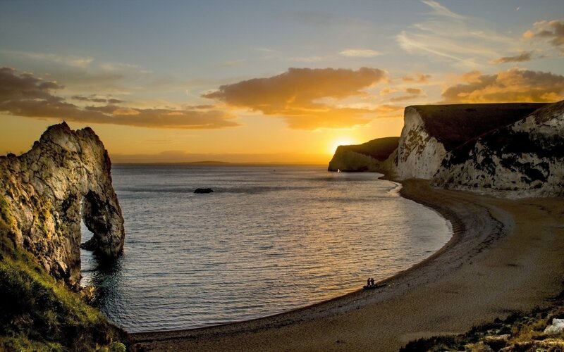 Durdle Door Arch — Orange, Serene, Sunset