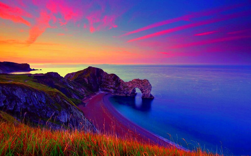 Durdle Door Arch — Purple