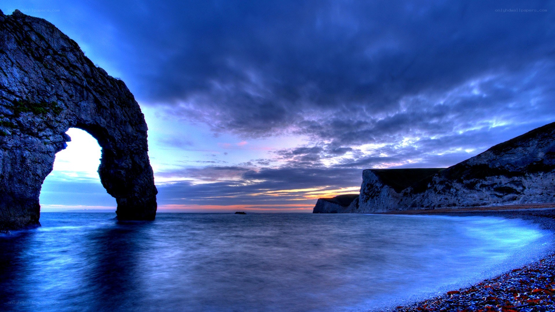 Durdle Door at dusk