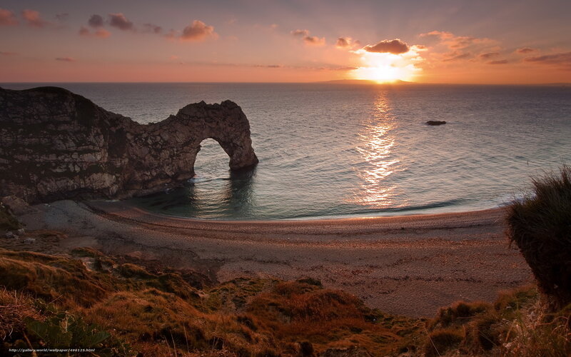 Durdle Door at sunset