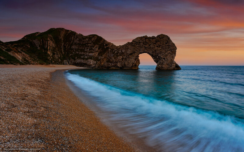 Durdle Door at sunset