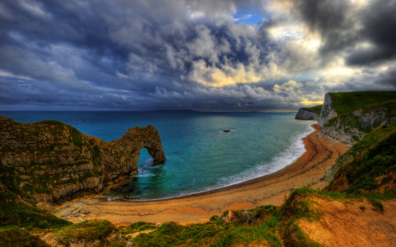 Durdle Door Rock Arch — Blue, Dramatic