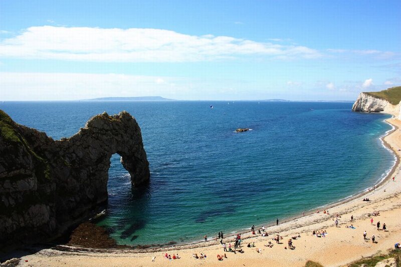 Durdle Door Rock Arch — Blue, Serene, Afternoon