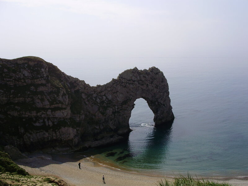 Durdle Door Rock Arch — Blue, Serene, Morning