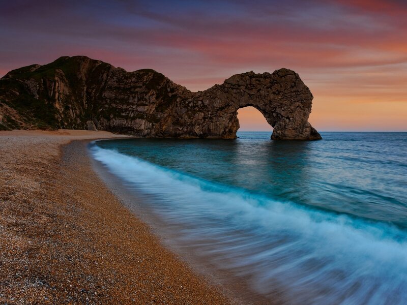 Durdle Door Rock Arch — Blue