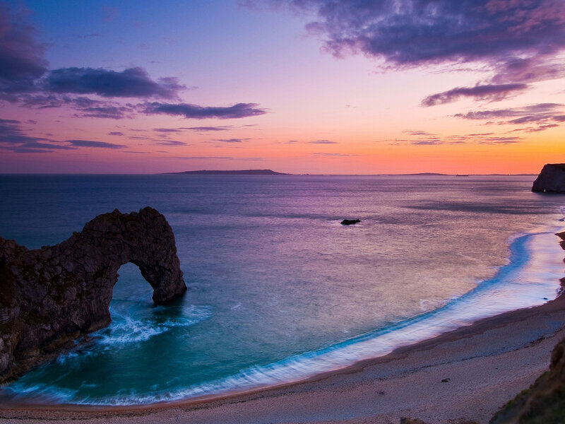 Durdle Door Rock Arch — Purple