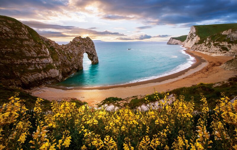 Durdle Door Rock Arch — Yellow