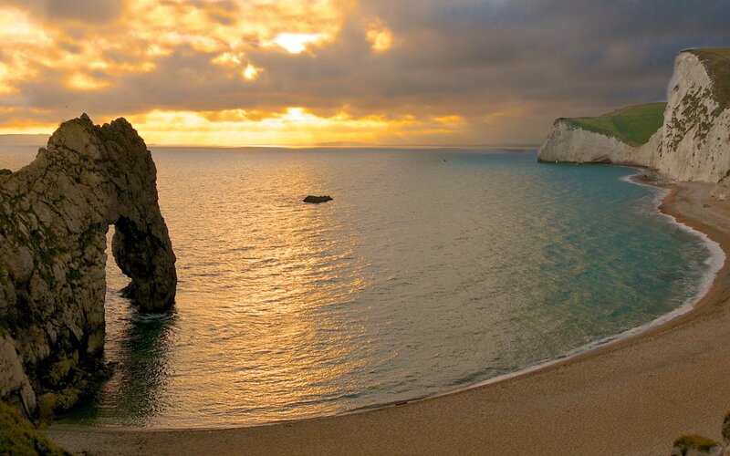 Durdle Door Rock Formation — Gold