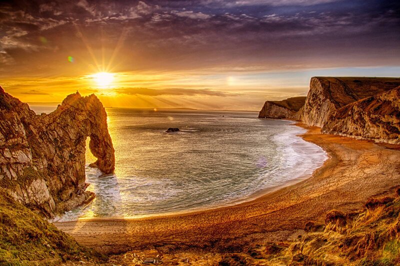 Durdle Door Rock Formation — Yellow