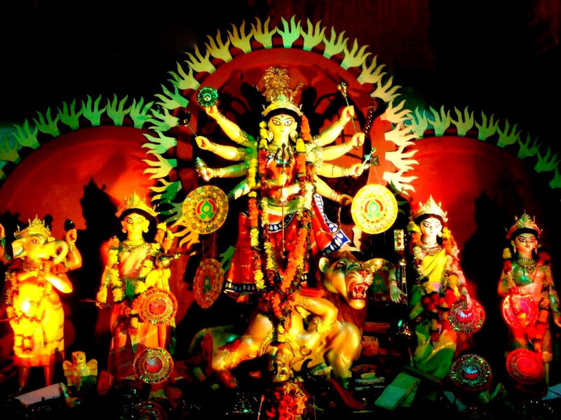 Durga Idol with Attendants