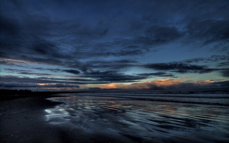 dusk at the beach