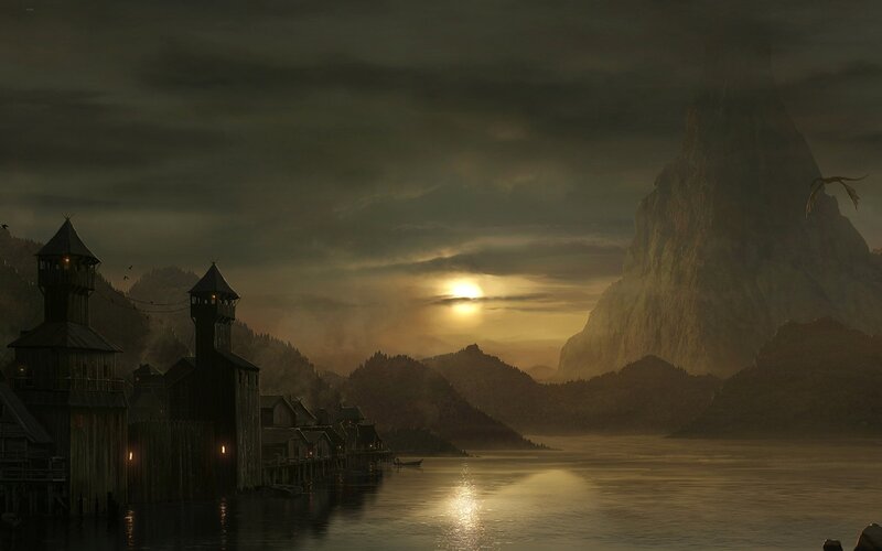 Dusk at the coastal village