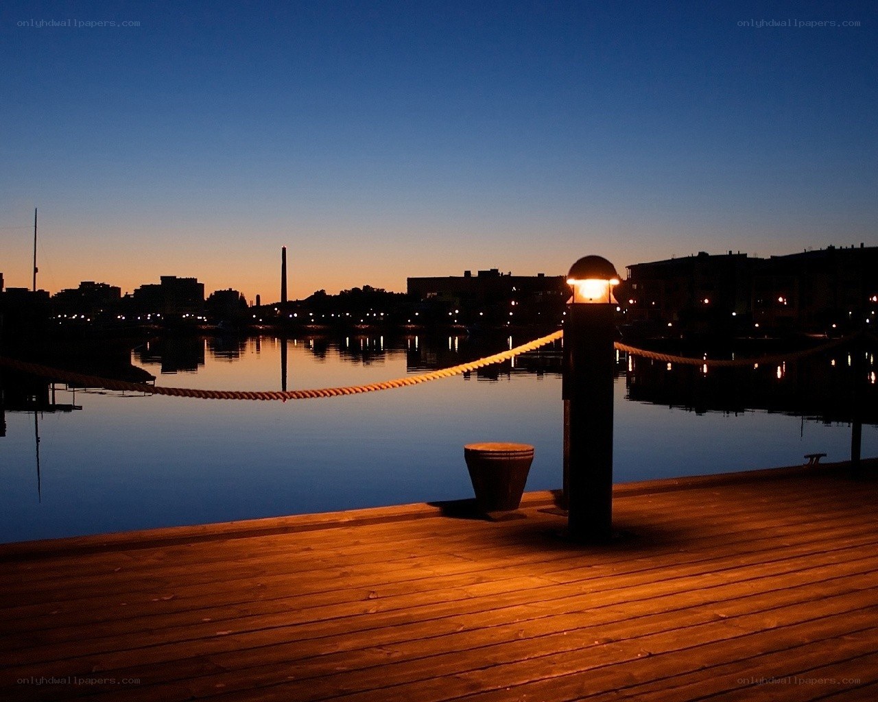 Dusk at the harbor