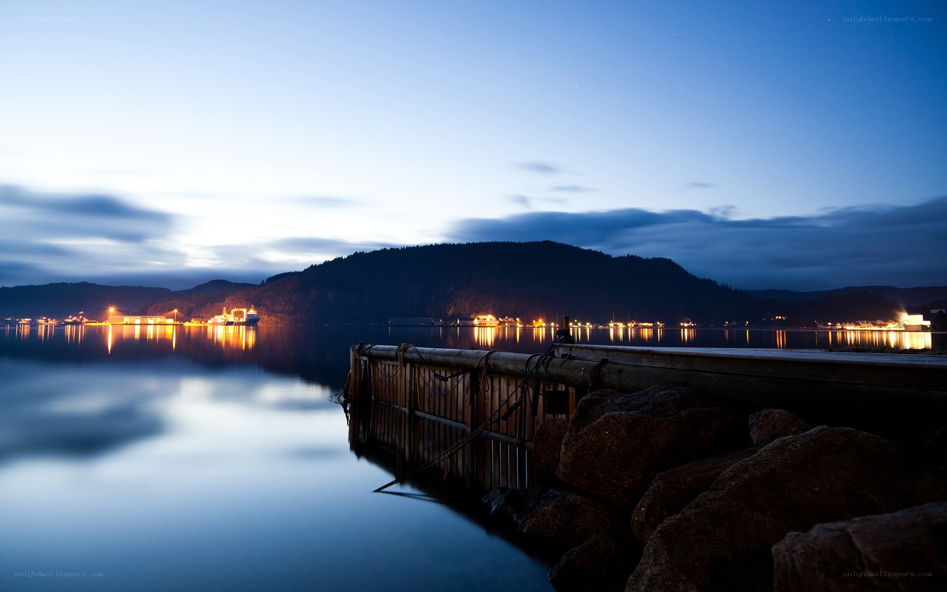 Dusk at the harbor