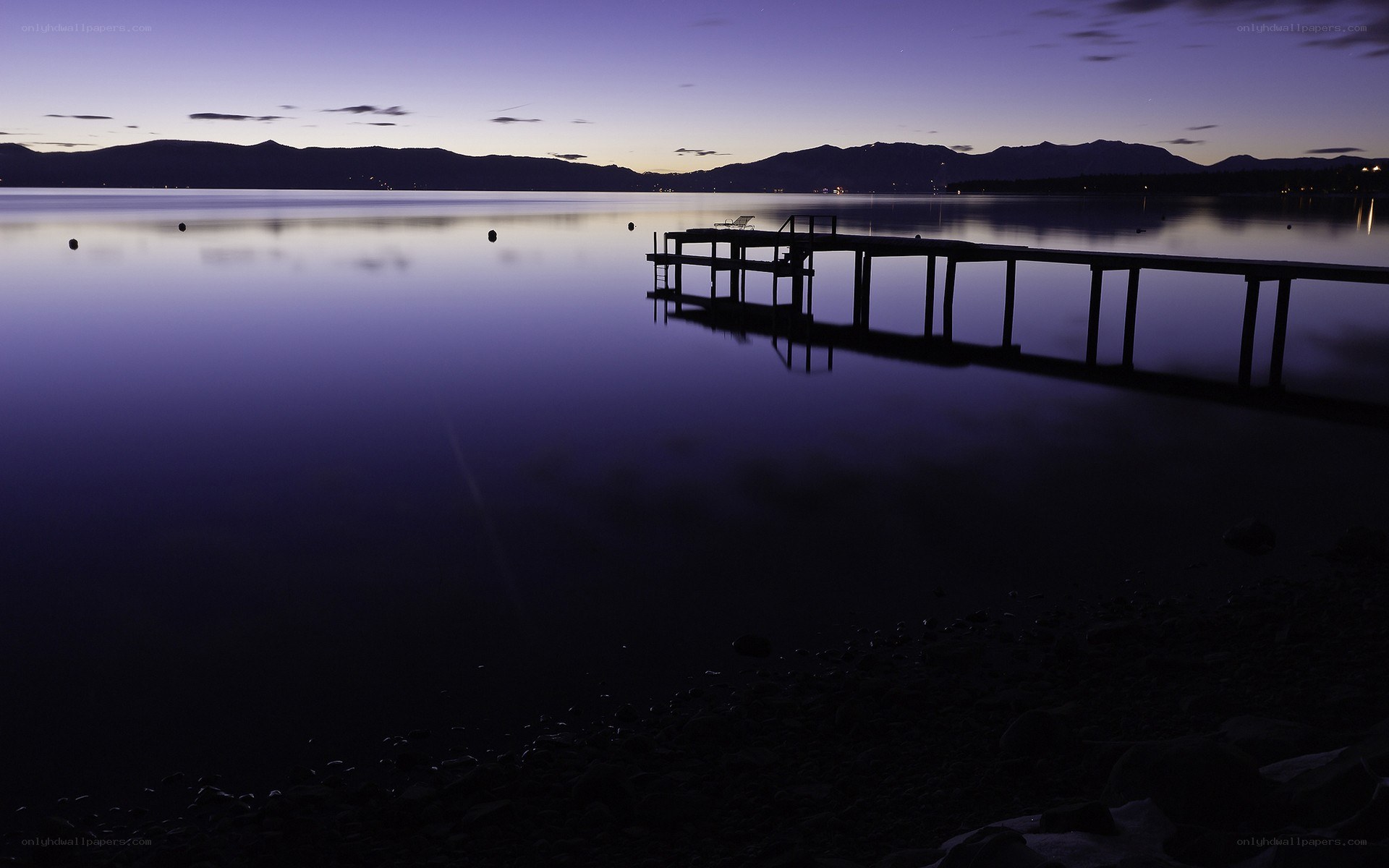 Dusk at the lake dock