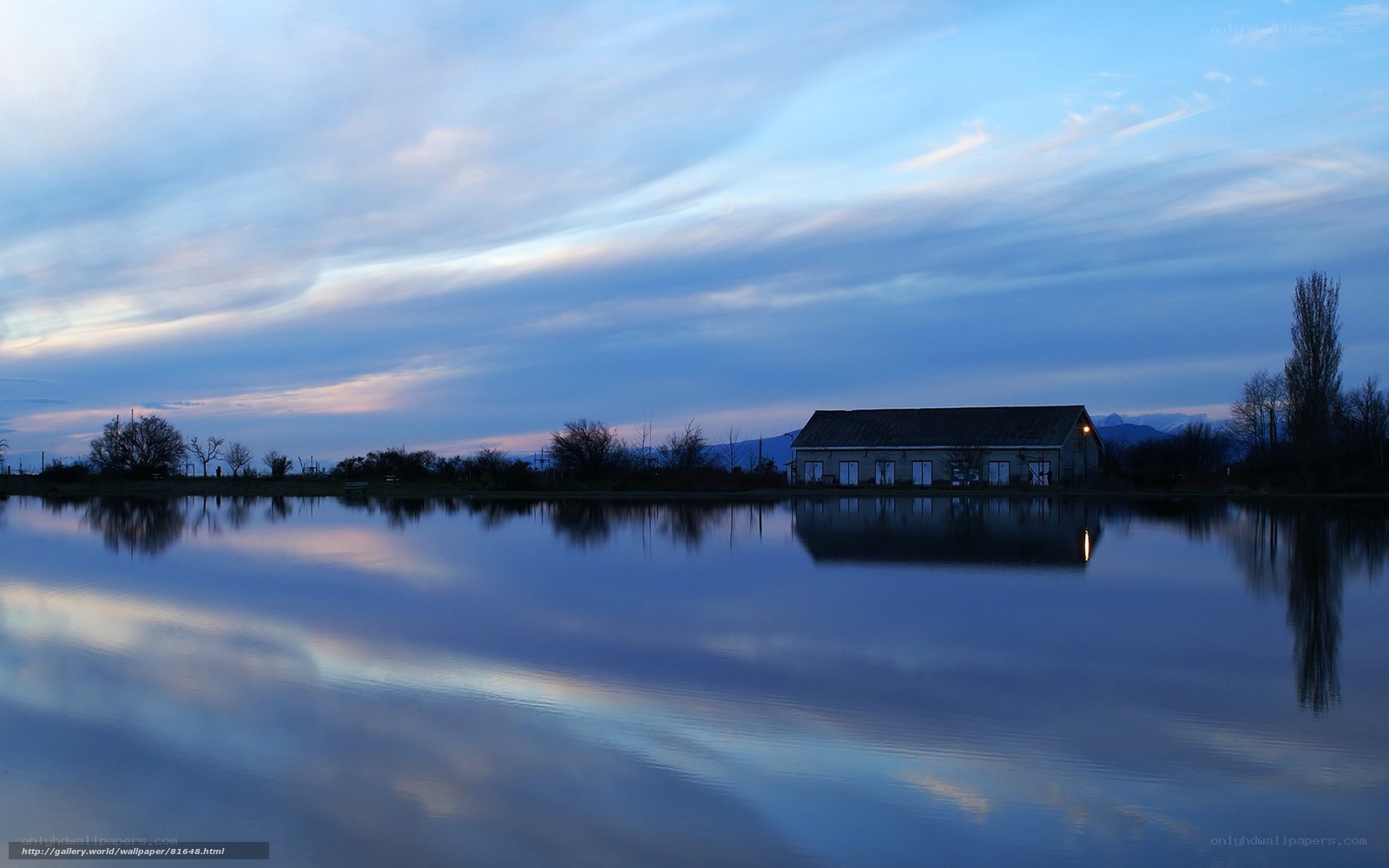 Dusk at the lake house