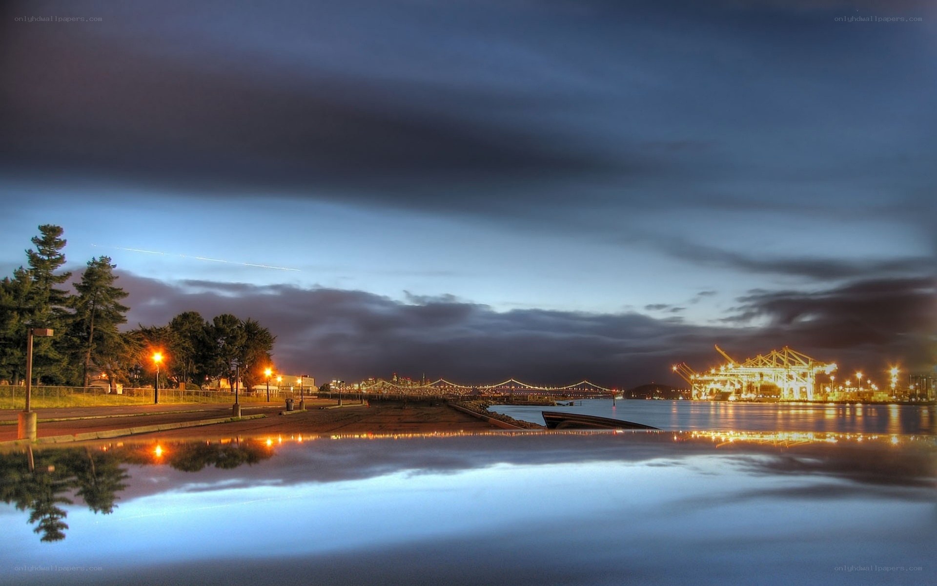 dusk at the port