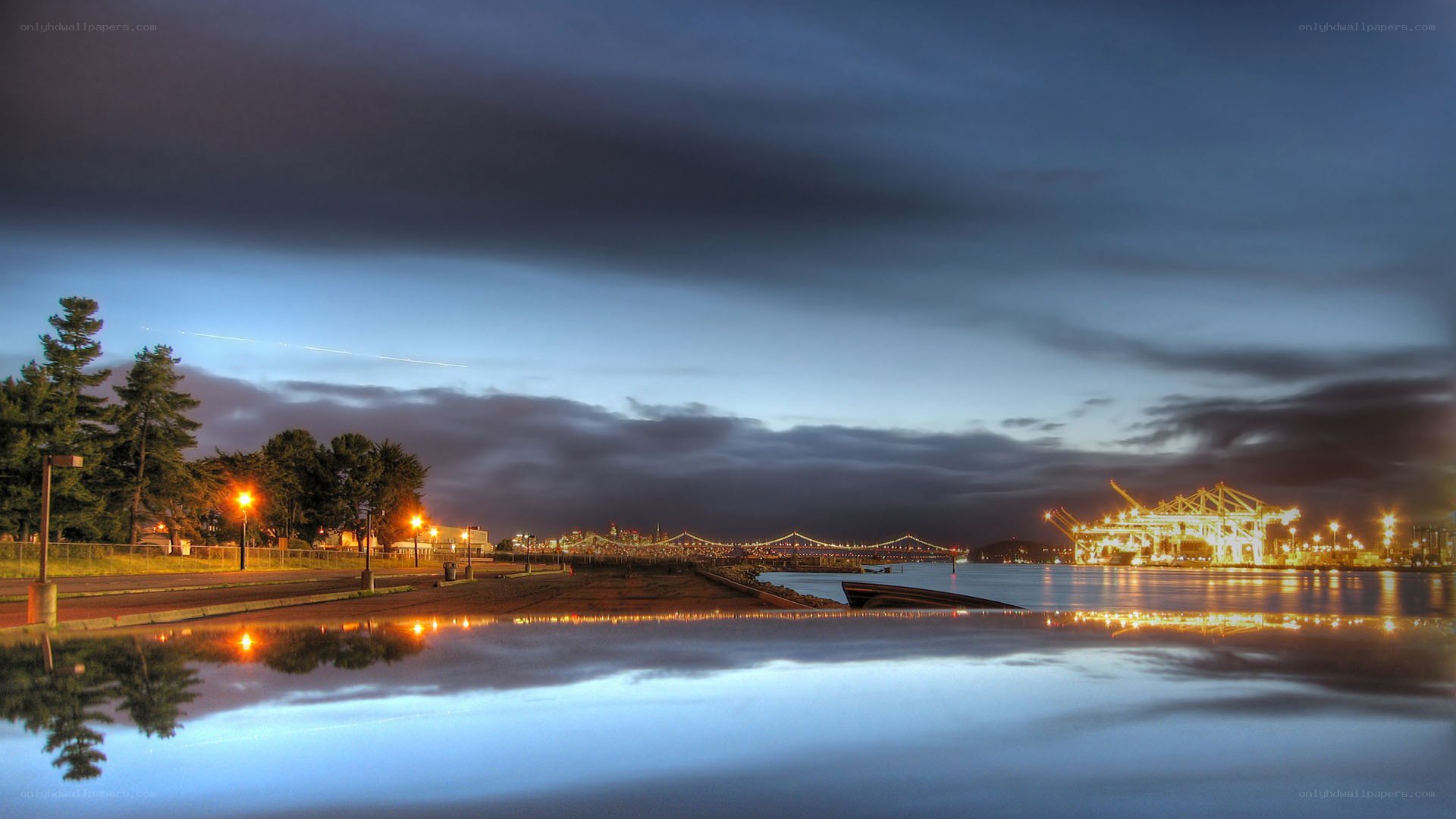 dusk at the port