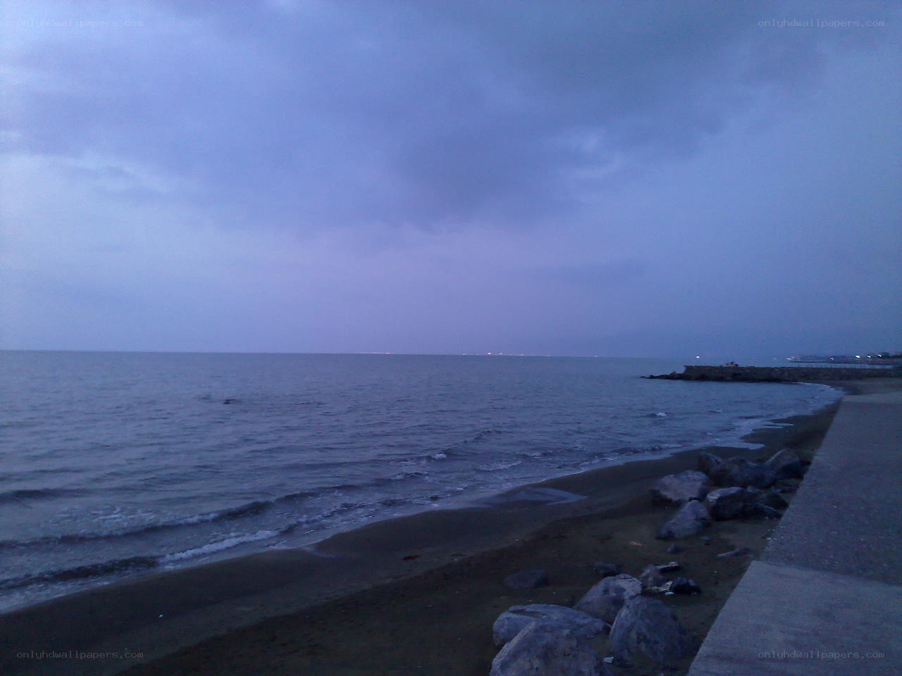 dusk at the seaside